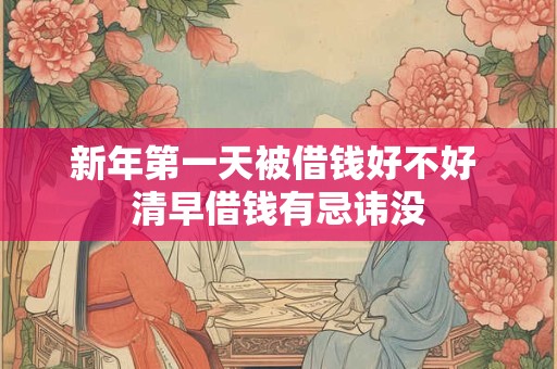新年第一天被借钱好不好 清早借钱有忌讳没