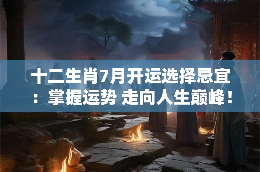 十二生肖7月开运选择忌宜：掌握运势 走向人生巅峰！