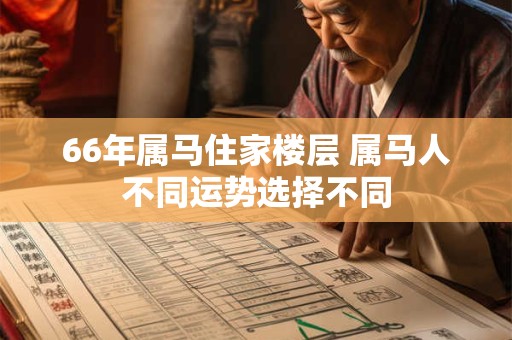 66年属马住家楼层 属马人不同运势选择不同