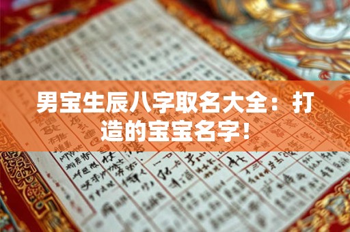 男宝生辰八字取名大全：打造的宝宝名字！