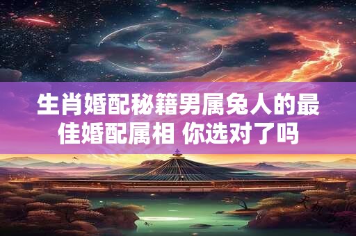 生肖婚配秘籍男属兔人的最佳婚配属相 你选对了吗