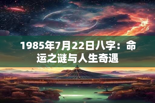 1985年7月22日八字：命运之谜与人生奇遇