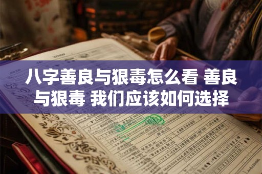 八字善良与狠毒怎么看 善良与狠毒 我们应该如何选择