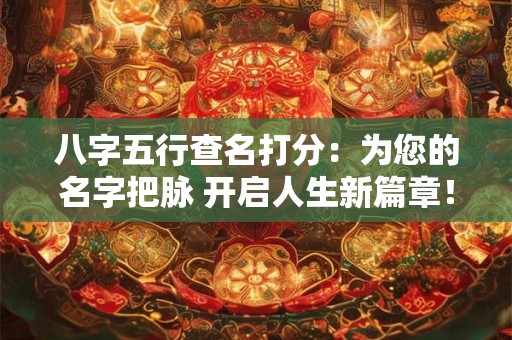八字五行查名打分：为您的名字把脉 开启人生新篇章！