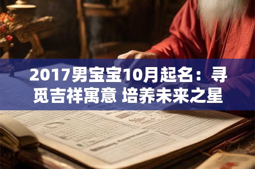2017男宝宝10月起名：寻觅吉祥寓意 培养未来之星