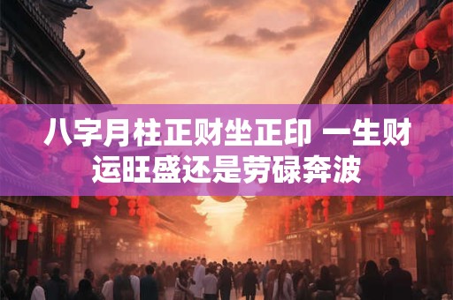 八字月柱正财坐正印 一生财运旺盛还是劳碌奔波