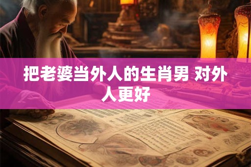 把老婆当外人的生肖男 对外人更好