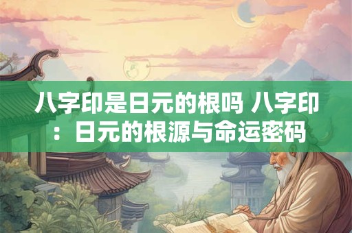八字印是日元的根吗 八字印:日元的根源与命运密码 八字印是日元的根吗 八字印:日元的根源与命运密码