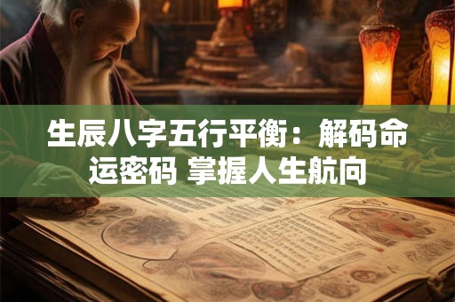 生辰八字五行平衡：解码命运密码 掌握人生航向