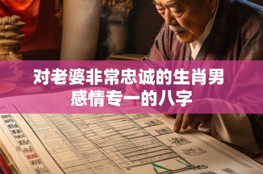 详细阅读:对老婆非常忠诚的生肖男 感情专一的八字 对老婆非常忠诚的生肖男 感情专一的八字