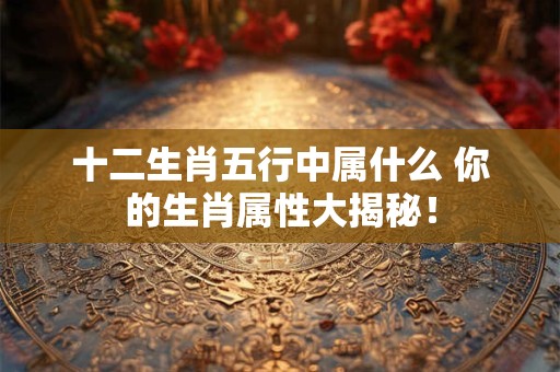 十二生肖五行中属什么 你的生肖属性大揭秘！
