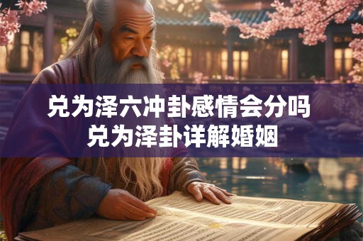 兑为泽六冲卦感情会分吗 兑为泽卦详解婚姻