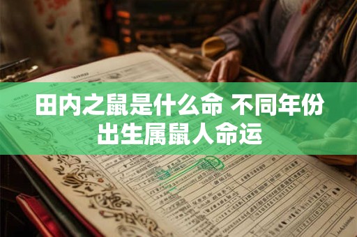 田内之鼠是什么命 不同年份出生属鼠人命运