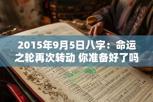 详细阅读:2015年9月5日八字:命运之轮再次转动 你准备好了吗 2015年9月5日八字:命运之轮再次转动 你准备好了吗