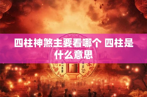 四柱神煞主要看哪个 四柱是什么意思