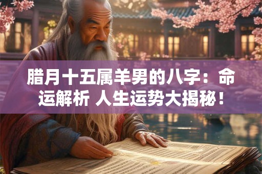 腊月十五属羊男的八字：命运解析 人生运势大揭秘！