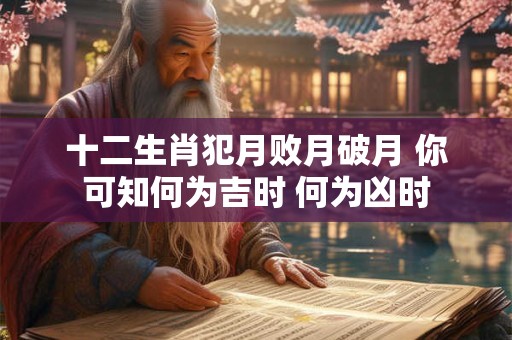 十二生肖犯月败月破月 你可知何为吉时 何为凶时