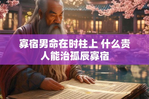 寡宿男命在时柱上 什么贵人能治孤辰寡宿