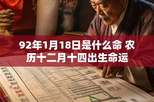 92年1月18日是什么命 农历十二月十四出生命运