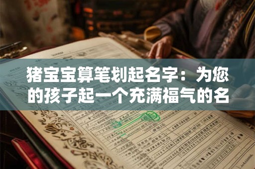 猪宝宝算笔划起名字：为您的孩子起一个充满福气的名字！