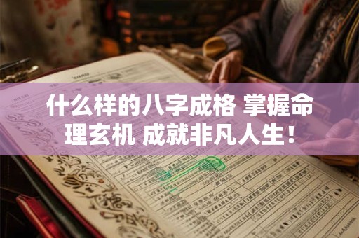 什么样的八字成格 掌握命理玄机 成就非凡人生！