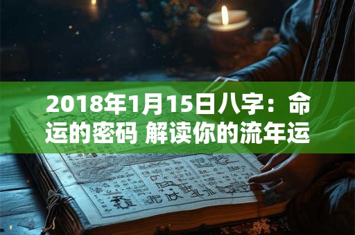 2018年1月15日八字：命运的密码 解读你的流年运势