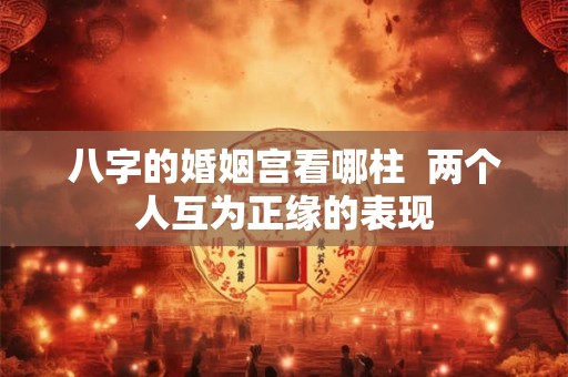 八字的婚姻宫看哪柱  两个人互为正缘的表现