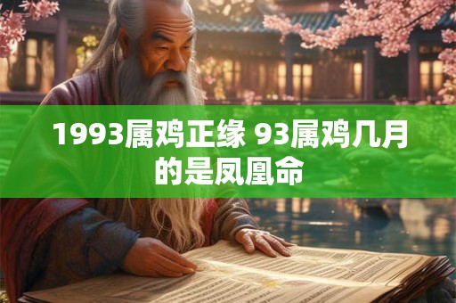 1993属鸡正缘 93属鸡几月的是凤凰命