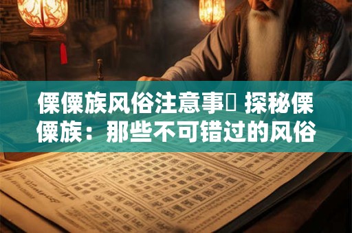 傈僳族风俗注意事項 探秘傈僳族：那些不可错过的风俗与文化