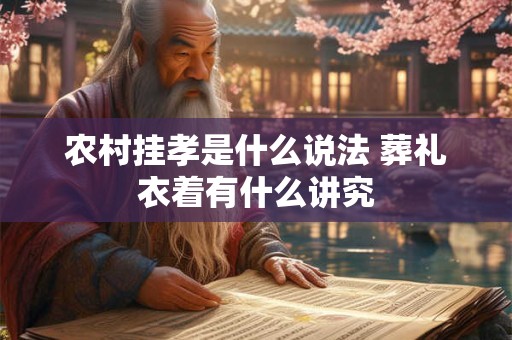 农村挂孝是什么说法 葬礼衣着有什么讲究