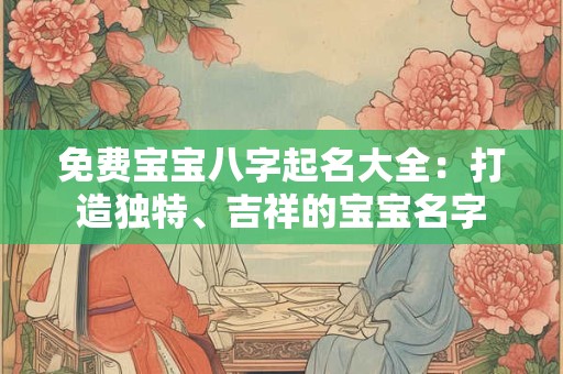 免费宝宝八字起名大全：打造独特、吉祥的宝宝名字