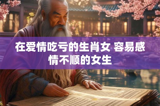在爱情吃亏的生肖女 容易感情不顺的女生