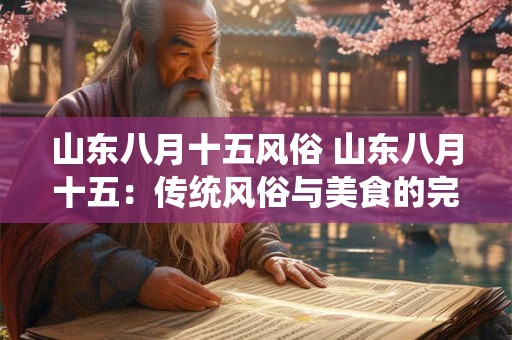 山东八月十五风俗 山东八月十五：传统风俗与美食的完美融合