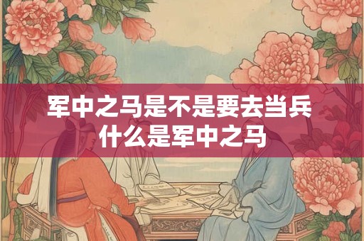 军中之马是不是要去当兵 什么是军中之马
