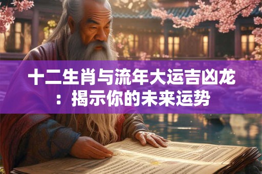 十二生肖与流年大运吉凶龙：揭示你的未来运势