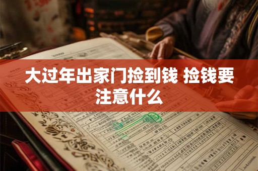 大过年出家门捡到钱 捡钱要注意什么
