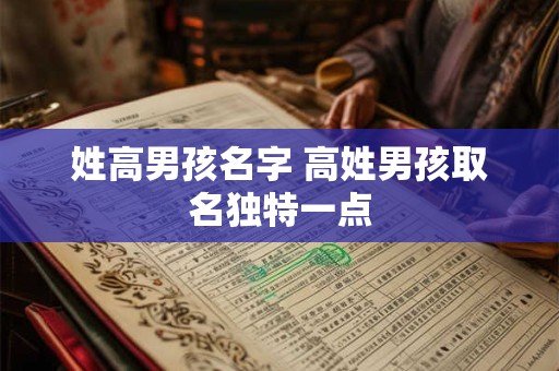姓高男孩名字 高姓男孩取名独特一点