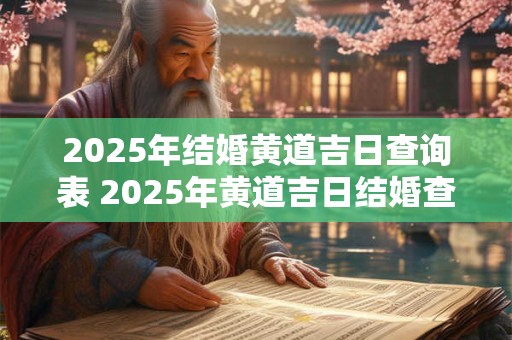 2025年结婚黄道吉日查询表 2025年黄道吉日结婚查询表