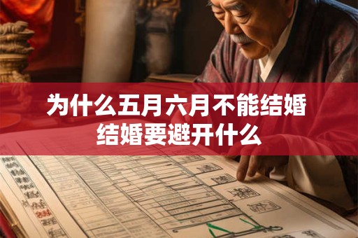 为什么五月六月不能结婚 结婚要避开什么
