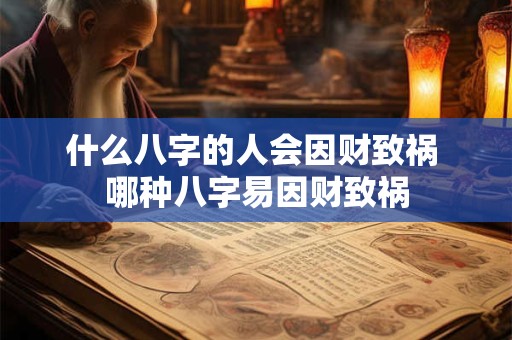 什么八字的人会因财致祸 哪种八字易因财致祸