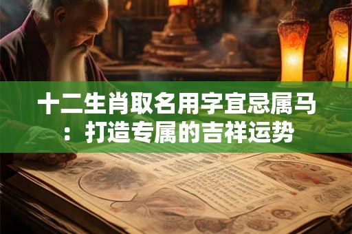 十二生肖取名用字宜忌属马：打造专属的吉祥运势