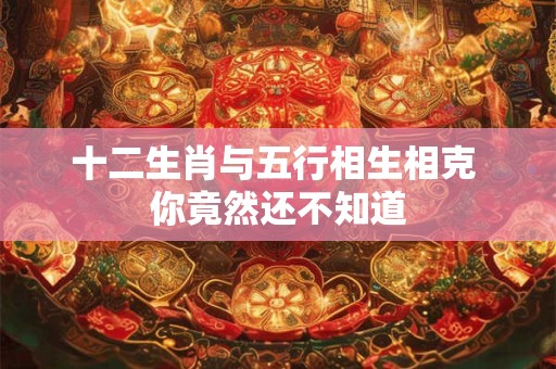 十二生肖与五行相生相克 你竟然还不知道