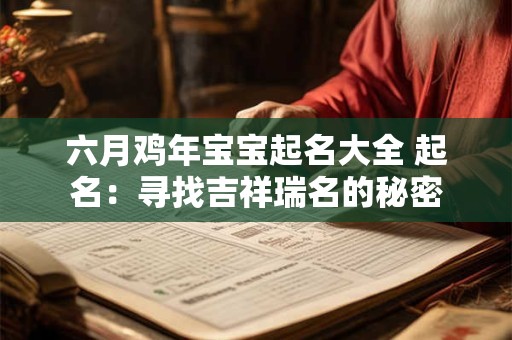 六月鸡年宝宝起名大全 起名：寻找吉祥瑞名的秘密