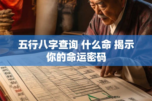五行八字查询 什么命 揭示你的命运密码