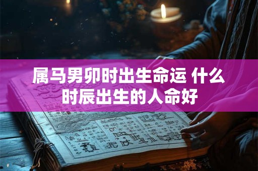 属马男卯时出生命运 什么时辰出生的人命好