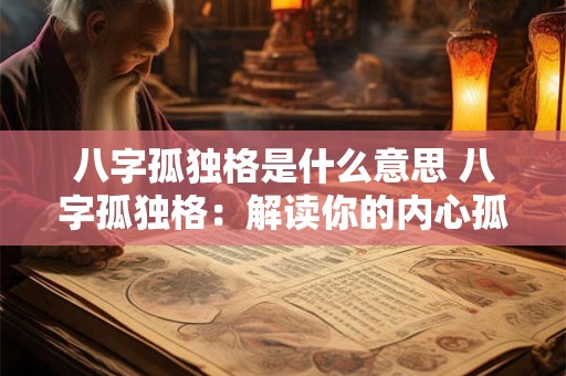 八字孤独格是什么意思 八字孤独格：解读你的内心孤独与独特