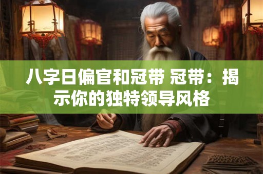 八字日偏官和冠带 冠带：揭示你的独特领导风格