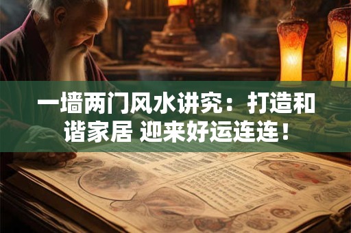 一墙两门风水讲究：打造和谐家居 迎来好运连连！