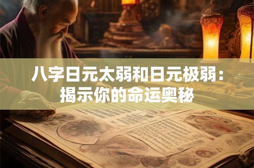 八字日元太弱和日元极弱：揭示你的命运奥秘