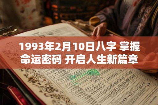 1993年2月10日八字 掌握命运密码 开启人生新篇章！
